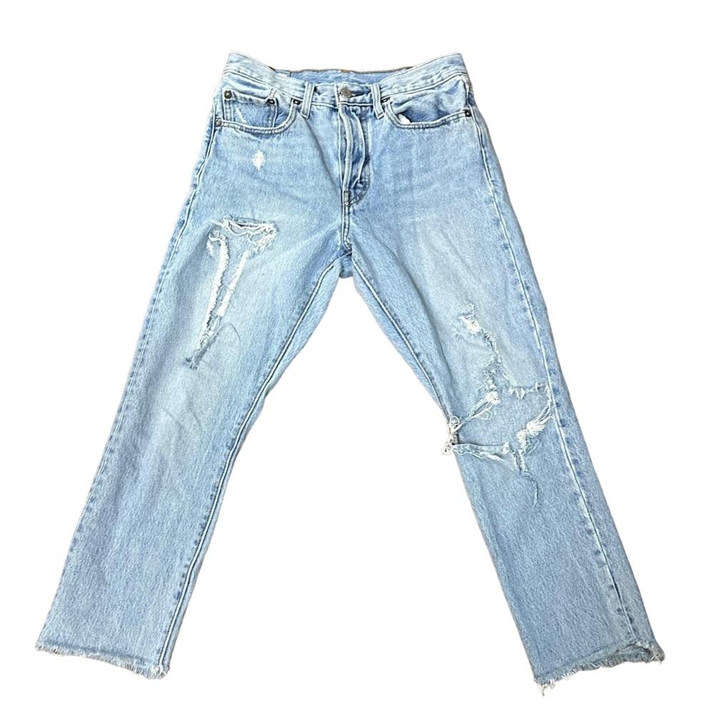 Levi’s 501S Skinny Distresssed Button Fly High Rise Cut Off Cropped Jeans Sz 26